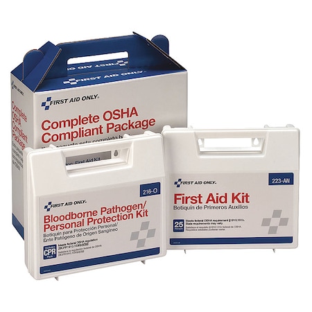 First Aid Kit and Housing, Plastic 137 Components, 25 People Served