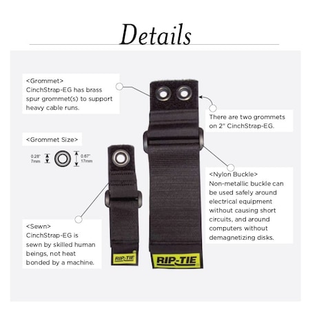 Cable Tie Strap, 22 in L, 6 in Max Bundle Dia., Gray, Nylon