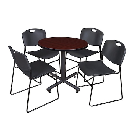 Kobe Round Table & Chair Set, Wood, Metal, Polypropylene Top