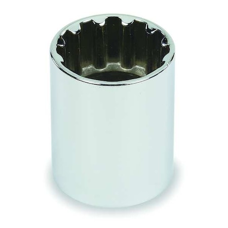 1/4 in Drive, 5/16" Spline SAE, Socket, 10 Points,  Steel, Chrome, 5/16 in