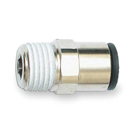 Push-Fit Adapter Fitting, 10mm Tube Size, Brass, Silver, 10 PK