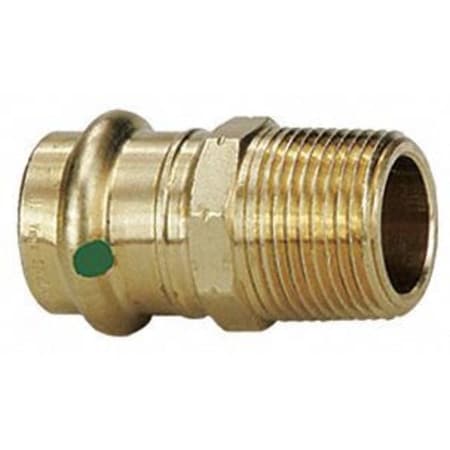 ProPress Straight Adapter, 3/4 in Press-Fit x 3/4 in MNPT, 1-15/16 in L, Bronze, 200psi, 0 to 250F