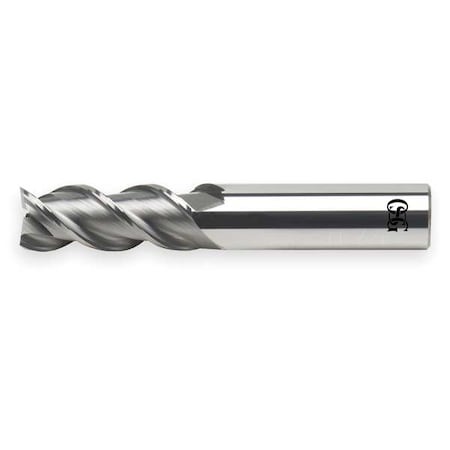 End Mill,Carbide,7/16,3 FL,SGL Sq End,CC