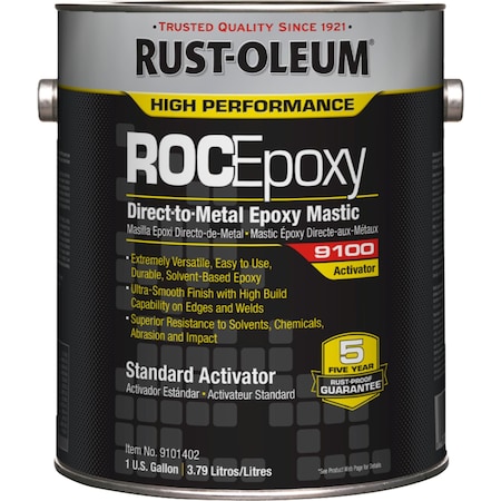 ROCepoxy Standard Epoxy Coating Activator, 2-Step System Components, 1 gal, 9100, Clear