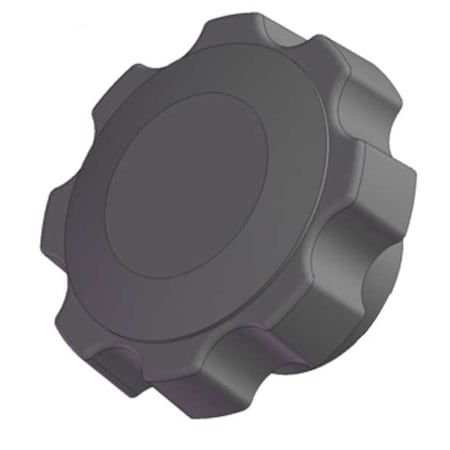 Fluted Knob Soft Touch, 1/2-13 Thread Size, 1.25"L, Steel