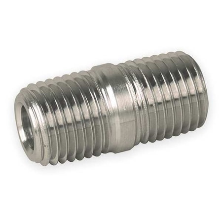 3/8" MNPT x 1-1/8" TBE Stainless Steel Close Pipe Nipple