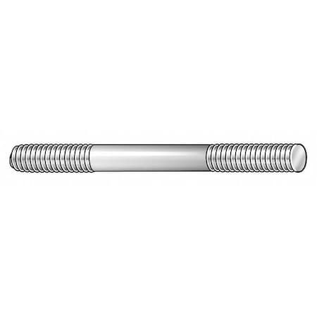 Double-End Threaded Stud, 1/4"-20 Thread to 1/4"-20 Thread, 2 in, Steel, Black Oxide, 2 PK