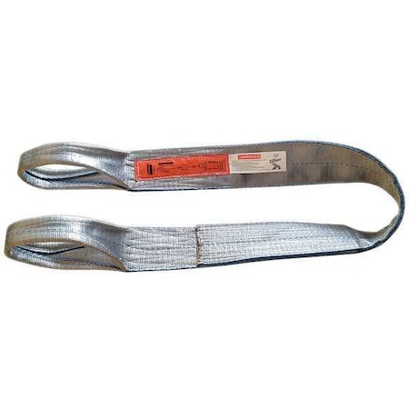 Web Sling, Type 3, 10 ft L, 3 in W, Polyester, Gray