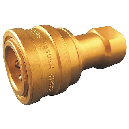 Hydraulic Quick Connect Hose Coupling, Brass Body, Push-to-Connect Lock, 1"-11-1/2 Thread Size