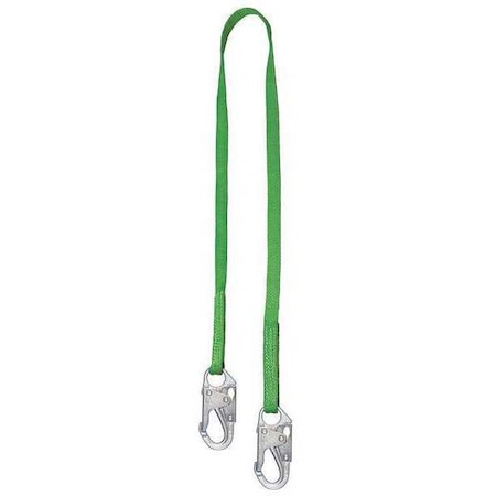 Positioning Lanyard, 6 ft Length, Snap Hook, Steel, 1 Leg(s), 310 lb. Weight Capacity