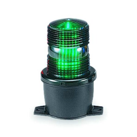 Warning Light, Green, Steady Burn LED, 120V AC, Not Applicable FPM, 3 1/8 in Dia., (F) 1/2 in NPT