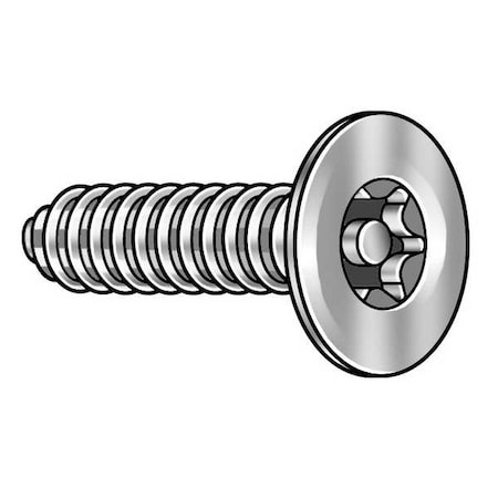 Tamper Resistant Screw, 1-1/4 in, Plain Finish, 18-8 Stainless Steel, Flat Head Torx Drive, 25 PK