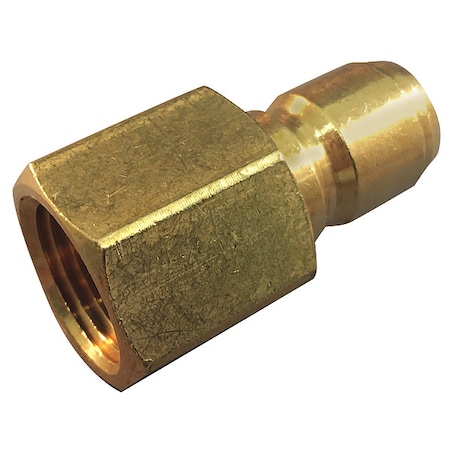 Hydraulic Quick Connect Hose Coupling, Brass Body, Push-to-Connect Lock, 1/8"-27 Thread Size