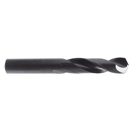 Screw Machine Drill Bit, 15/32 in Size, 135  Degrees Point Angle, High Speed Steel, Spiral Flute
