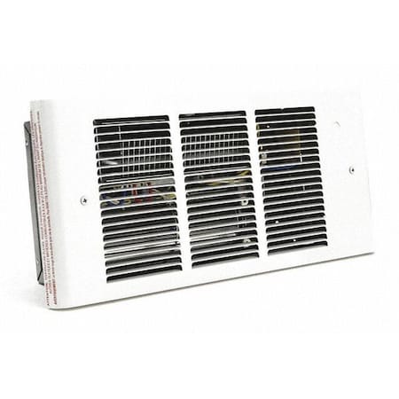 Recessed Electric Wall-Mount Heater, Recessed, 1500/1125/750/375 W, 120V AC, White