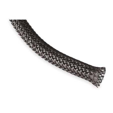Braided Cable Sleeve, 3/8 in Inside Dia., 3/4 in Max Bundle Dia., 10 ft, Polyethylene Terephthalate