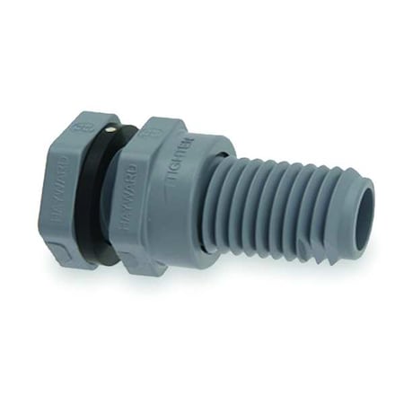 Bulkhead Tank Fitting, 2", PP/EPDM, FPT x FPT