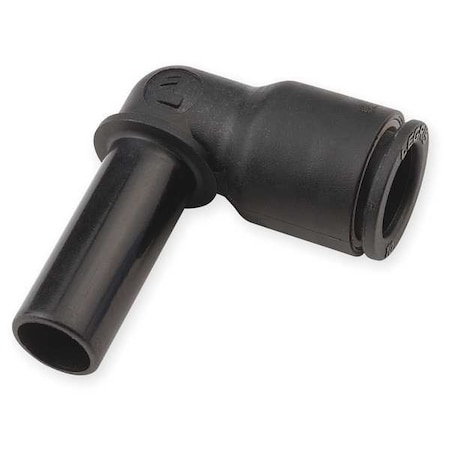 Push-Fit Elbow Fitting, 10mm Tube Size, Fiberglass-Reinforced Nylon, Black, 10 PK