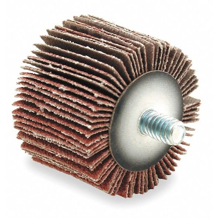 Flap Wheel,AO,2x1/2x1/4-20 Shank,180G