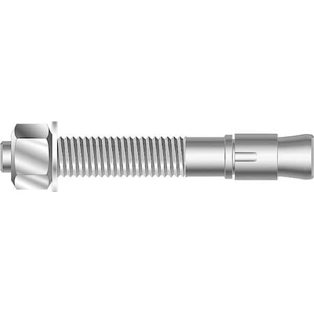 SUP-R-STUD + Wedge Anchor, 7/8" Dia., 8" L, Steel Yellow Zinc, 10 PK