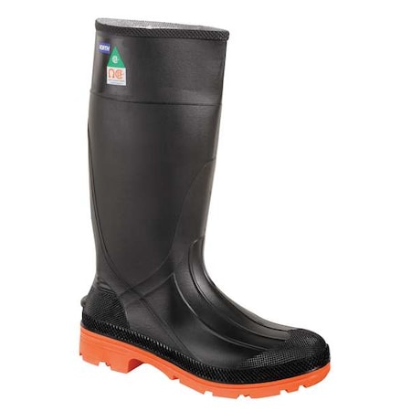 Men's Servus Rubber Boot, Steel Toe, 14" Height, Black, 8