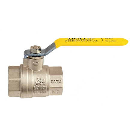 Ball Valve, 1 1/4 in Pipe, Full Port, 600 psi CWP, Lever Handle, FNPT, Chrome Plated Brass