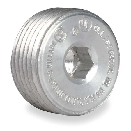 Haz Loc Plug, 3/4 in, Threaded, Copper, PVC Coated, Gray