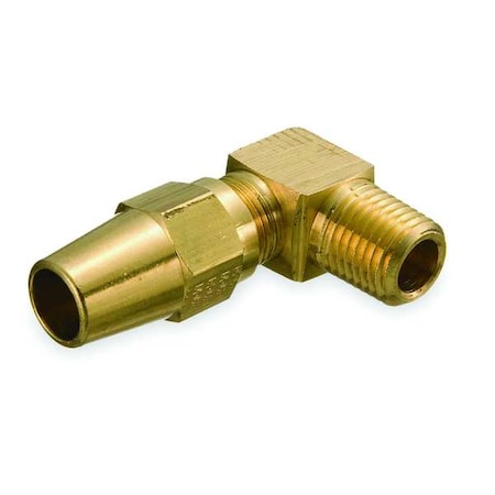 Elbow, Brass, Comp. 3/8 in, NPTF 1/2 in