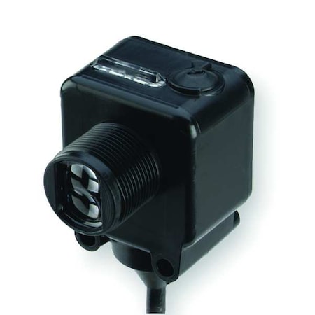 Retroreflective Photoelectric Sensor, Bare Wire, Right Angle, Cylindrical, Light On, NPN