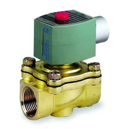 Solenoid Valve, 2-Way, 2-Position, Normally Closed, 3/4 in Pipe Size, 240V AC, High Flow, Brass