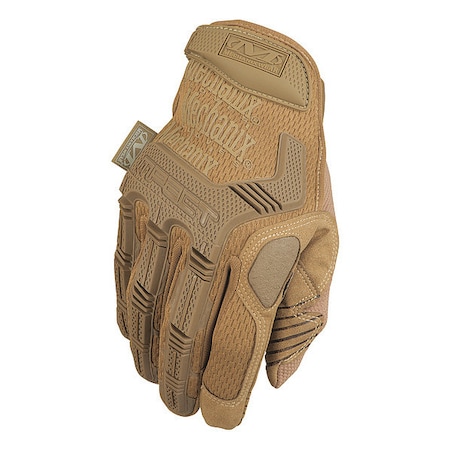 Tactical Glove, Synthetic Leather Palm, 10" Length, Hook-and-Loop Cuff, Full Finger, Tricot Lining