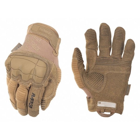 Tactical Glove, Synthetic Leather Palm, 11" Length, 9" Gauntlet Cuff, Full Finger, Tricot Lining