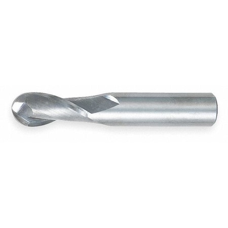 End Mill,Carbide,1/4,2 FL,SGL Ball End