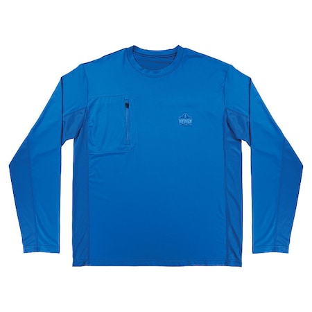 Cooling Long Sleeve Sun Shirt with UV Protection, Blue, M