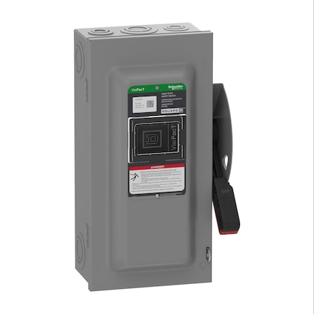 Safety Switch, Fusible, DPST, Single Phase, NEMA 1, Indoor, Steel