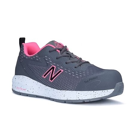 Women's Composite Toe Athletic Shoe, Gray/Pink, 6 1/2, B, WIDLOGIGR