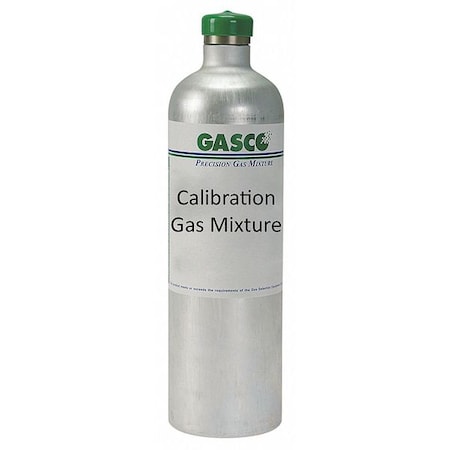 Calibration Gas, Chlorine, Nitrogen, 34 L, C-10 Connection, +/-5% Accuracy, 500 psi Max. Pressure