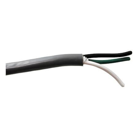 Portable Cord, SJTOW, 14 AWG, 3 C, Gray, PVC, Stranded, 300V, Indoor/Outdoor, 25 ft