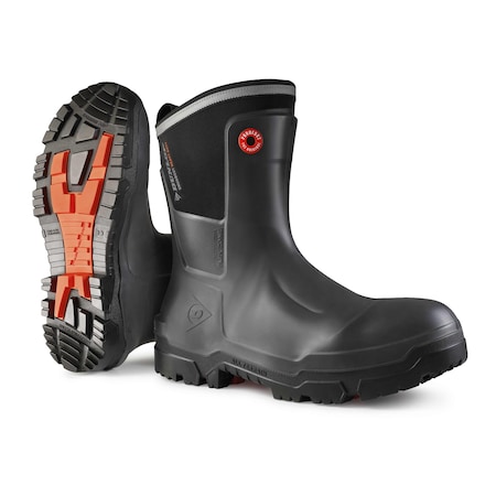 Rubber Boot, 10D, Mid-Calf, Black, PR
