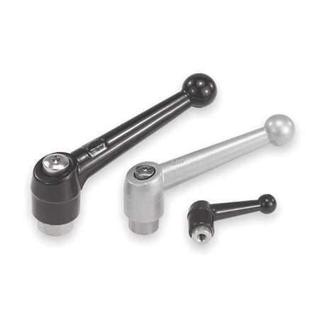 Adjustable Handle, Size: 3 3/8-16 Zinc, Black Satin, Comp: Stainless Steel