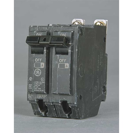 Miniature Circuit Breaker, THQB Series, 50A, 2 Pole, 120/240V AC, 10kA at 120/240V AC