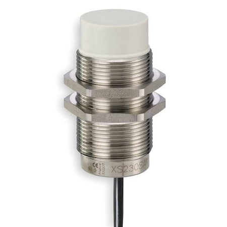Cylindrical, Inductive Proximity Sensor, 30 mm Dia., Brass, 2 m, Bare Wire, 3 Wires, Unshielded