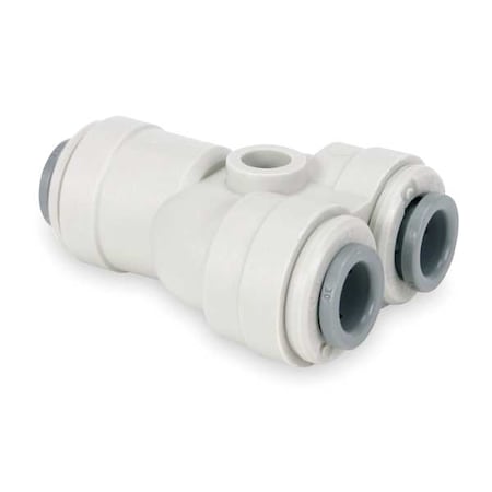 Push-Fit Wye Fitting, 1/4 in Tube Size, Acetal, Gray, 10 PK