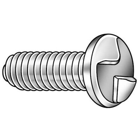 #10-32 x 1 in One-Way Round Tamper Resistant Screw, Plain Finish, 18-8 Stainless Steel, 50 PK