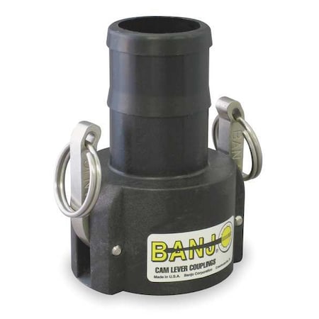 Cam and Groove Coupling, Type C, 1 in Coupling, 1-1/4 in Hose,  3-15/16 in L, Socket, Polypropylene