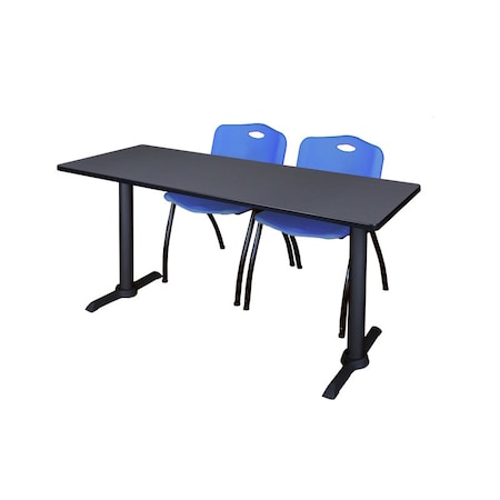 Rectangle Tables > Training Tables > Cain Training Table & Chair Sets, 66 W, 24 L, 29 H, Grey