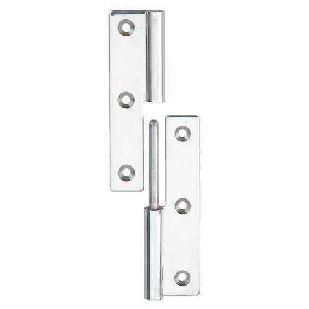 Lift-Off Hinge, 304 Stainless steel, Full Surface Mounting, 1 1/2 in Leaf W x 2 61/64 in Leaf H