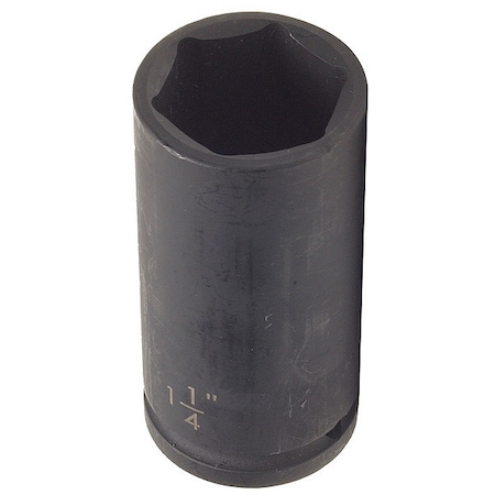WESTWARD 1/2 in Drive Impact Socket, Deep Socket, Black Oxide,1 7/16 in