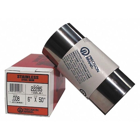 Shim Stock,Roll,Cold 302 SS,0.0015 In