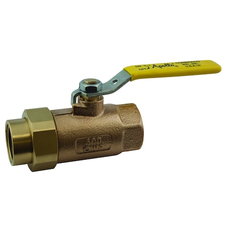 1" FNPT Bronze Ball Valve Inline Single Union
